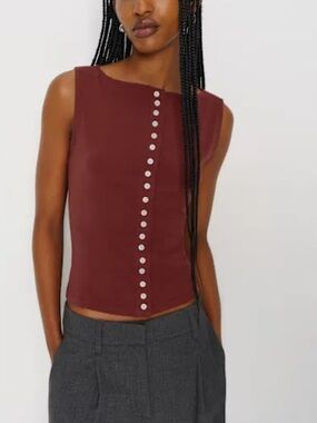 Reformation Julie Knit Top Red - Size L